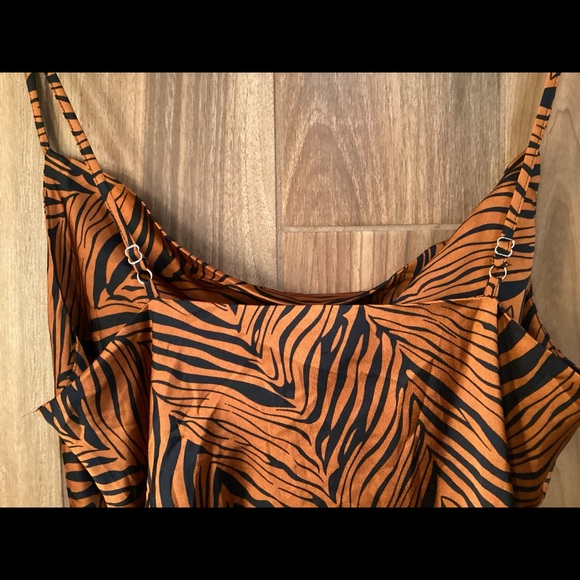 ACOA Burnt Orange and Navy Striped Dress Size Large - Picture 8 of 9